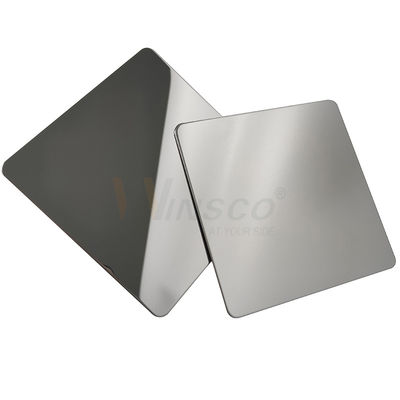 গুণ  Ornamental Super Mirror Stainless Steel Sheet 201 304 316 Grade With Silver PVD Color কারখানা