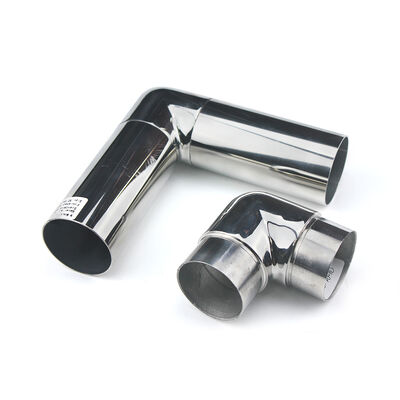 গুণ  Mirror Polished Stainless Steel 90 Degree Handrail Elbow Connector for Round Tubes কারখানা