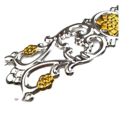 গুণ  Customizable Stainless Steel Decorative Scrolls & Floral Ornaments with Polished Silver Finish for Architectural Metalwork কারখানা