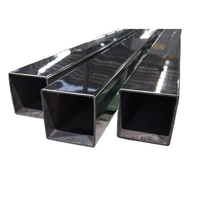 গুণ  600G Mirror Black Stainless Steel Square Tube, 201 304 Grade Black Mirror Inox Square Pipe for Building Decoration & Railing কারখানা