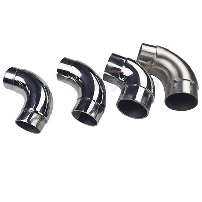 গুণ  Custom Surface Finish 201/304/316 Grade Stainless Steel Elbow Handrail Tube Connector in Metric and Inch Sizes কারখানা