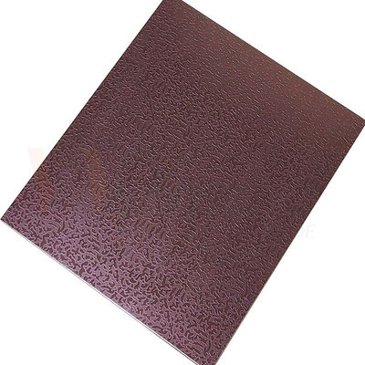 1500mmx300mm আলংকারিক স্টেইনলেস স্টীল শীট রোজ রেড স্টোন প্যাটার্ন খোদাই শেষ
