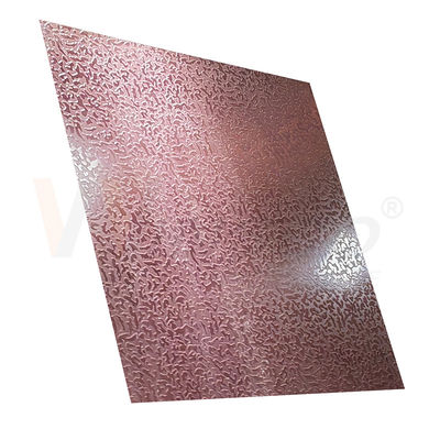 1500mmx300mm আলংকারিক স্টেইনলেস স্টীল শীট রোজ রেড স্টোন প্যাটার্ন খোদাই শেষ