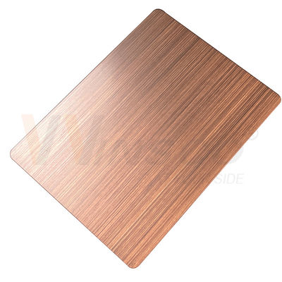 1500mmx3000mm আলংকারিক স্টেইনলেস স্টীল শীট হাত কালো ব্রাশ করা লাল ব্রোঞ্জ