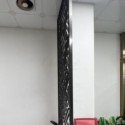 ব্ল্যাক ম্যাট ফিনিশড স্টেইনলেস স্টীল স্ক্রীন পার্টিশন রুম ডিভাইডার স্ক্রীন আধুনিক ডিজাইন