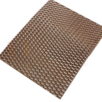 রোজ গোল্ড পিভিডি কালার AISI 201 304 316 মিরর 5WL আকৃতি এমবসড স্টেইনলেস স্টিল শীট