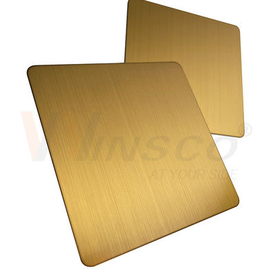 1219mmx2438mm JIS 201 304 316 টাইটানিয়াম গোল্ড স্টেইনলেস স্টীল হেয়ারলাইন শীট