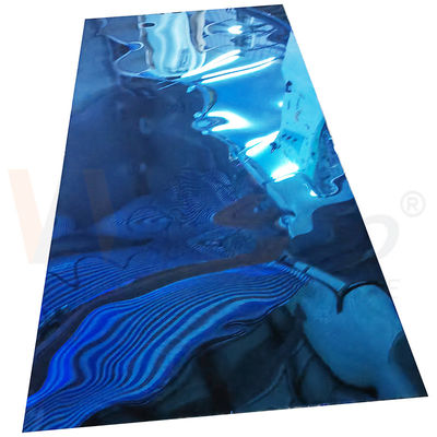4ftx8ft 1220mmx2440mm SS201 নীল রঙ 8K মিরর স্টেইনলেস স্টীল প্লেট 0.4mm-3.0mm বেধ