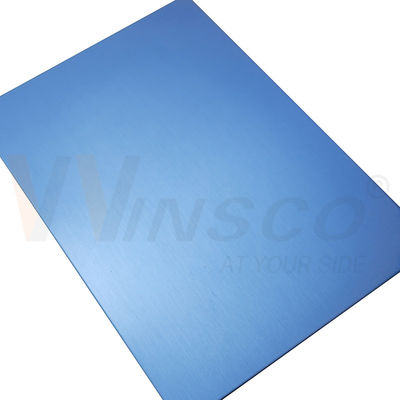 1000mmx2000mm স্টেইনলেস স্টীল সাটিন শীট আলংকারিক সাফির নীল ম্যাট 0.4-3.0mm বেধ চুলের লাইন