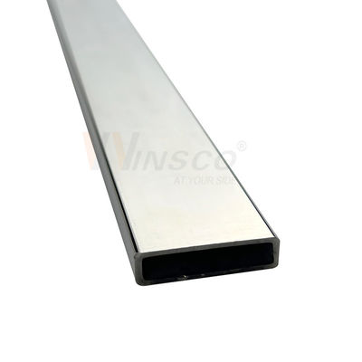 TP 201 304 316 ইনঅক্স ফ্ল্যাট পাইপ 0.4mm-2.0mm বেধ স্টেইনলেস স্টীল আয়তক্ষেত্রাকার টিউব 30mmx10mm