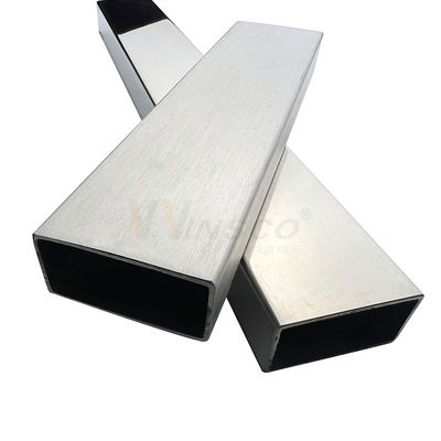 AISI 201 304 316 ইনক্স রেলিং পাইপ 0.5mm-2.7mm Thcikenss 20mmx40mm স্টেইনলেস স্টীল আয়তক্ষেত্রাকার নল