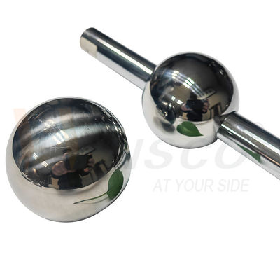 AISI 201 304 SS হ্যান্ড্রেল সজ্জা ফিটিং 51mm 60mm ব্যাসার্ধ স্টেইনলেস স্টীল 19mm বৃত্তাকার পাইপ জন্য খালি বল