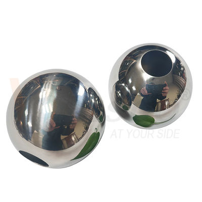 AISI 201 304 SS হ্যান্ড্রেল সজ্জা ফিটিং 51mm 60mm ব্যাসার্ধ স্টেইনলেস স্টীল 19mm বৃত্তাকার পাইপ জন্য খালি বল