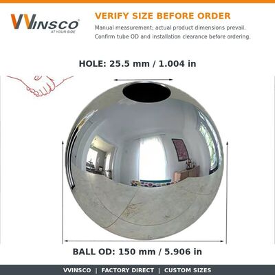 AISI 201 304 SS হ্যান্ড্রেল সজ্জা ফিটিং 51mm 60mm ব্যাসার্ধ স্টেইনলেস স্টীল 19mm বৃত্তাকার পাইপ জন্য খালি বল