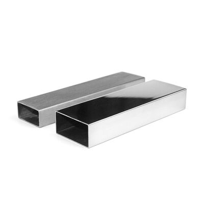 AISI 201 304 316 ইনক্স রেলিং পাইপ 0.5mm-2.7mm Thcikenss 20mmx40mm স্টেইনলেস স্টীল আয়তক্ষেত্রাকার নল