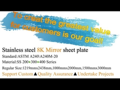 সজ্জার জন্য টাইটানিয়াম গোল্ড 304 স্টেইনলেস স্টিল মিরর ফিনিশ 1219 মিমি